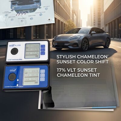Harga bagus VLT17% Window Tint Film Untuk Kaca Depan Mobil Warna Sunset Chameleon Film Proof UV on line